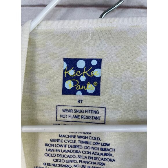 KicKee Pants Yellow Floral Pajamas 4T - Picture 7 of 7